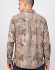 Relaxed Fit Brown Printed Shirt