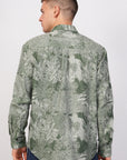 Relaxed Fit Green Printed Shirt