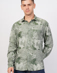 Relaxed Fit Green Printed Shirt