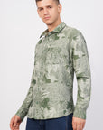 Relaxed Fit Green Printed Shirt