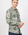 Relaxed Fit Green Printed Shirt