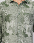Relaxed Fit Green Printed Shirt