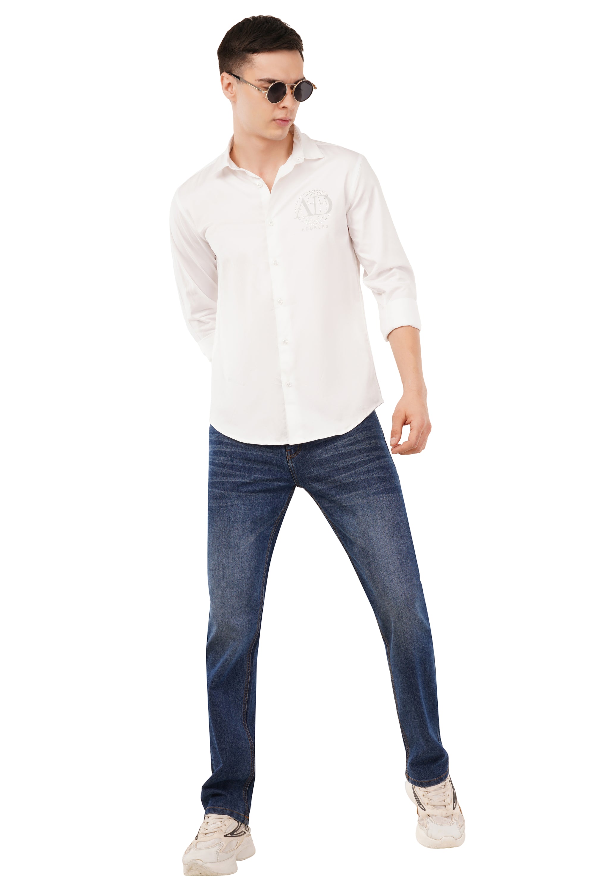 Slim Fit White Full Sleeve Shirt