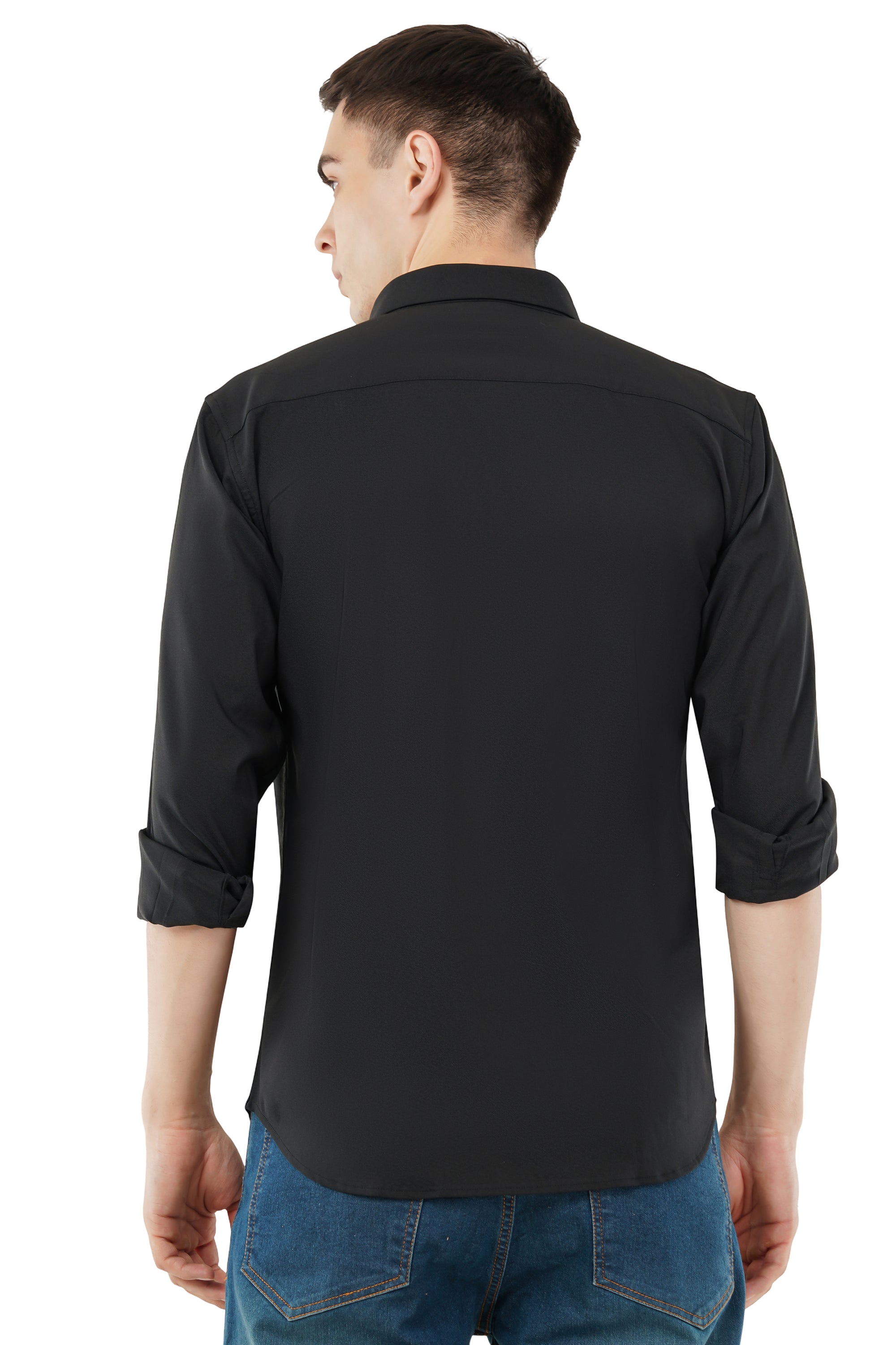 Slim Fit Black Full Sleeve  Shirt