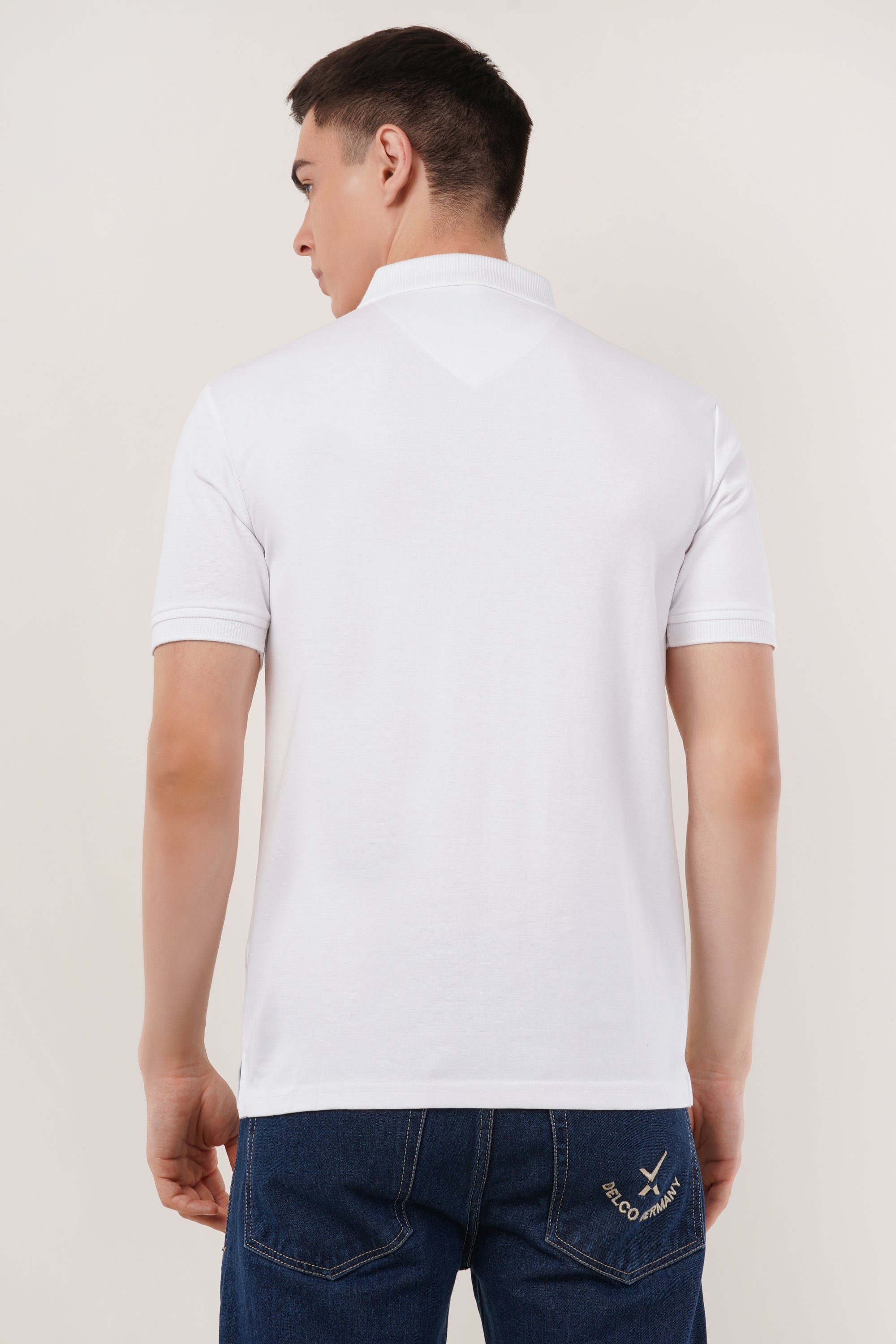 Polo T shirt White-Regular Fit