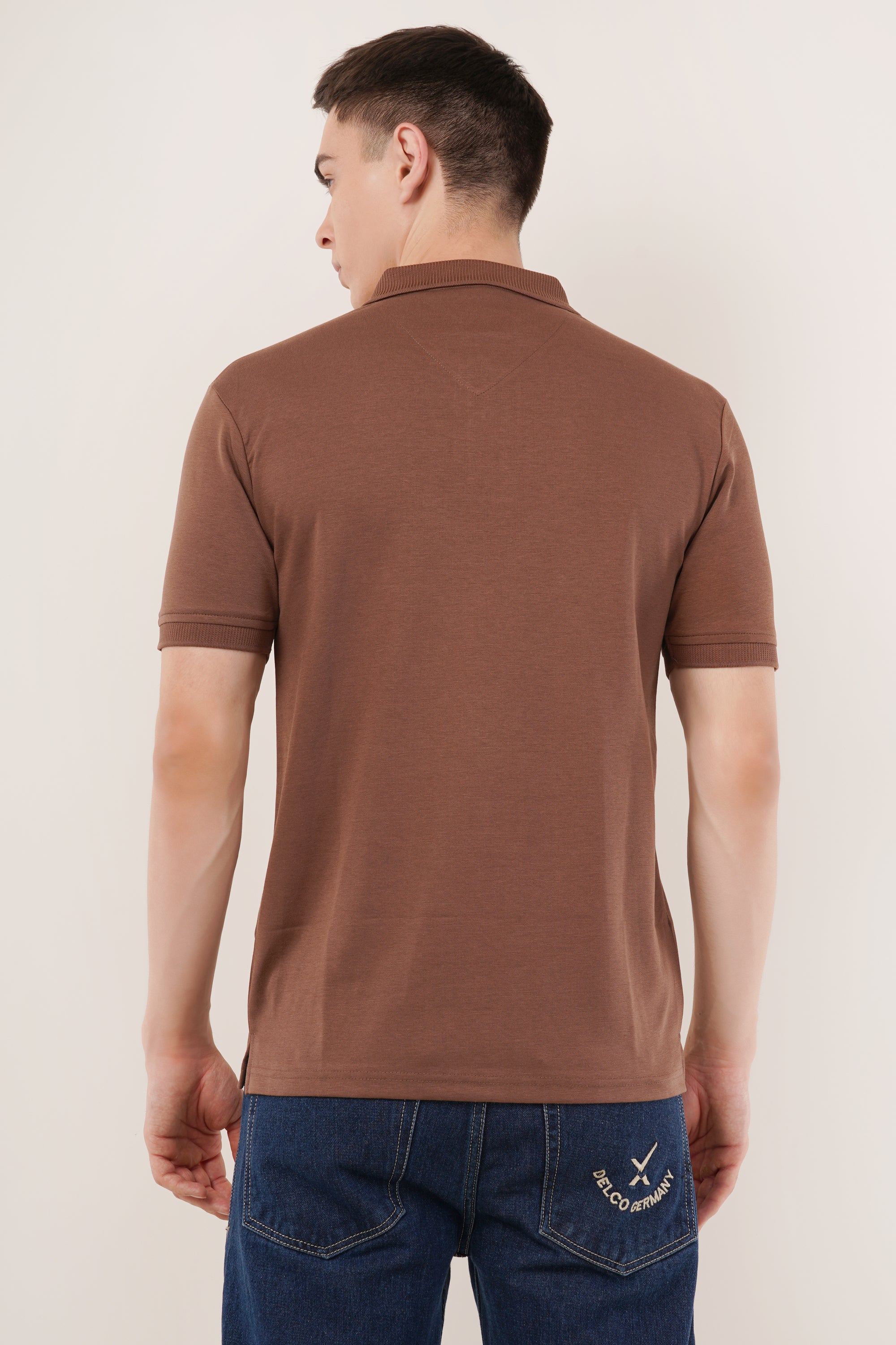 Brown Regular Fit Polo T-Shirt