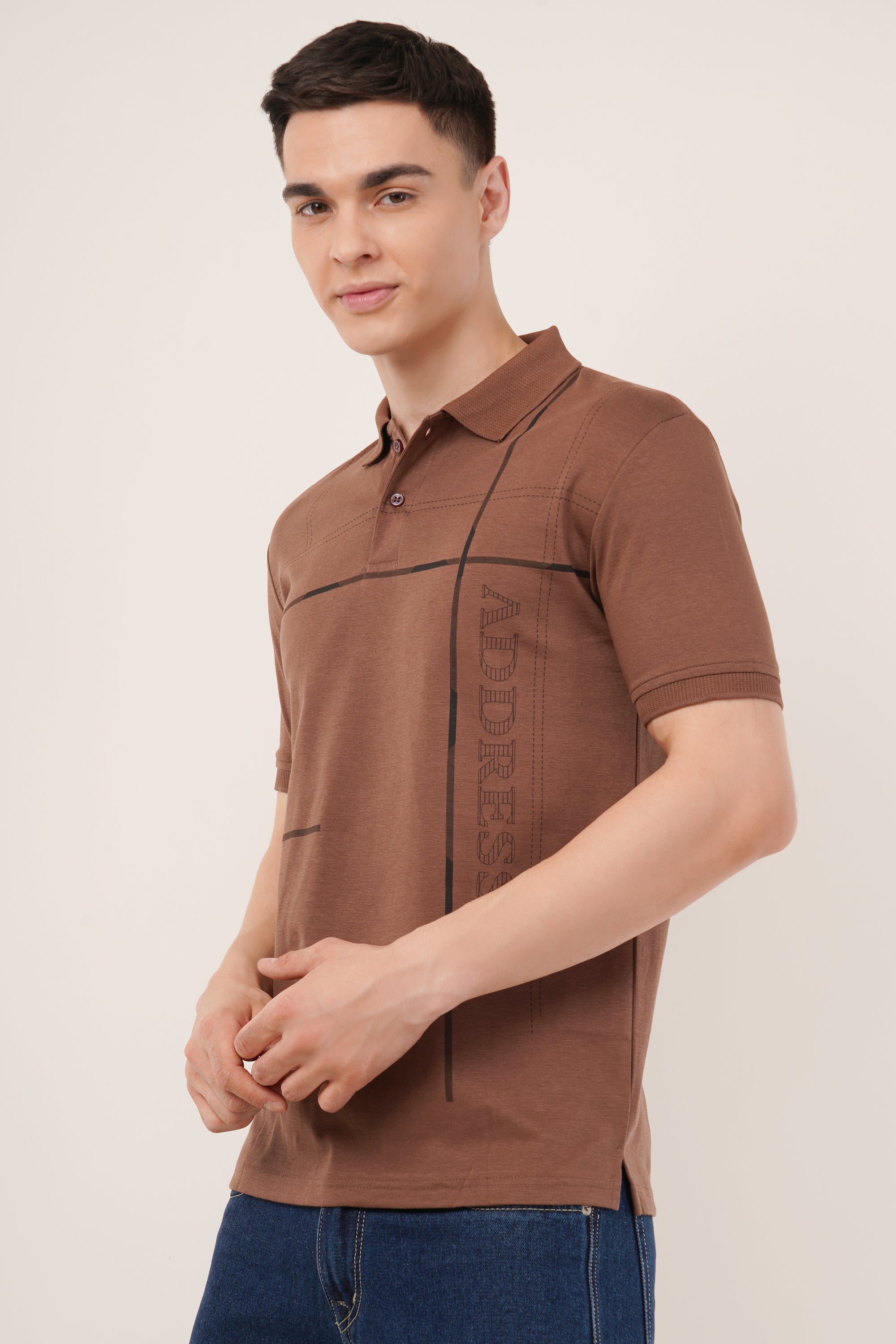 Brown Regular Fit Polo T-Shirt