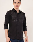 Black Slim Fit Stone Embellished Shirt