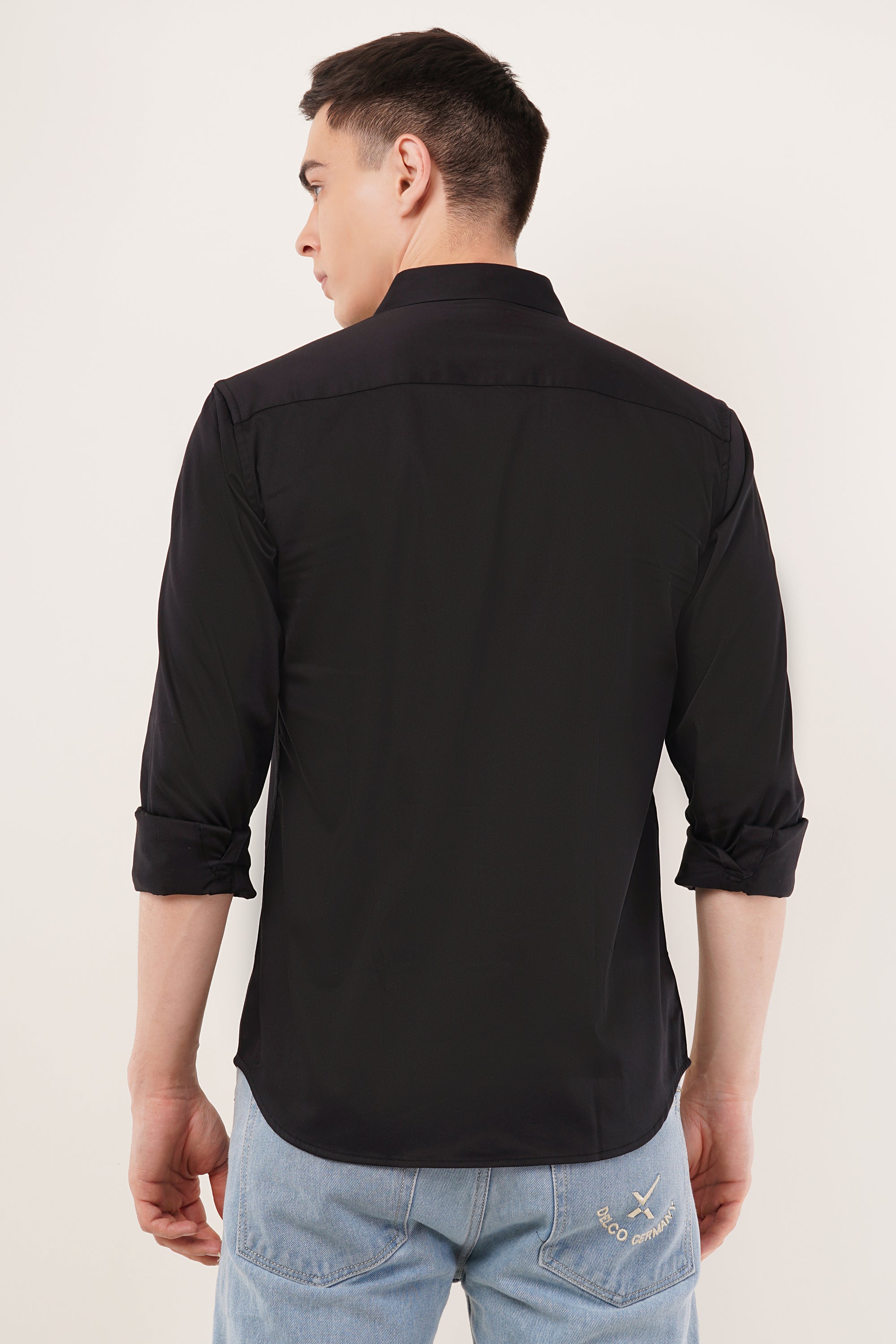 Black Slim Fit Stone Embellished Shirt