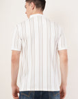 Long Stripe White Polo T-Shirt