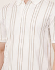Long Stripe White Polo T-Shirt
