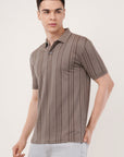 Long Stripe Grey Polo T-Shirt