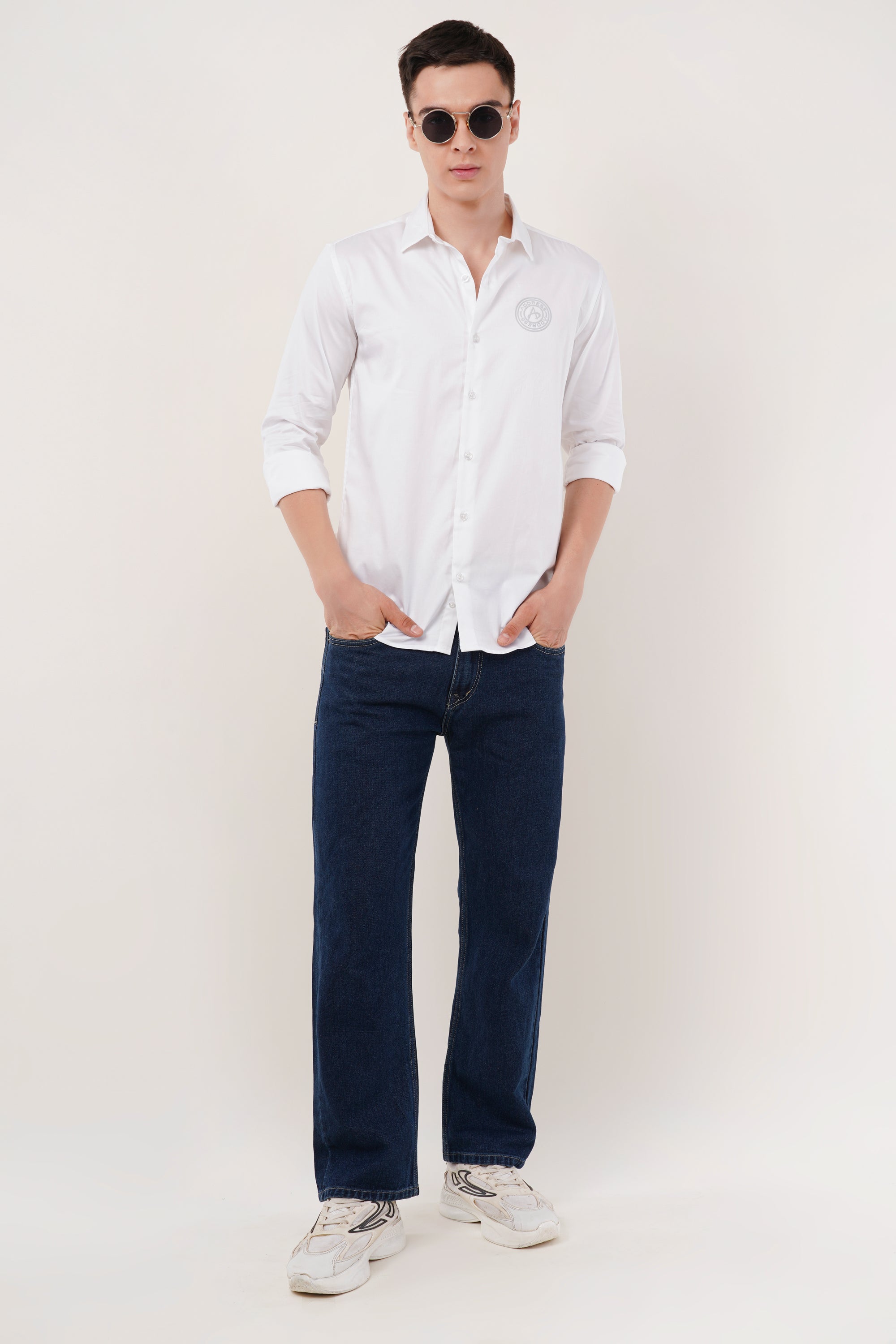 Slim Fit White Full Sleeve Shirt