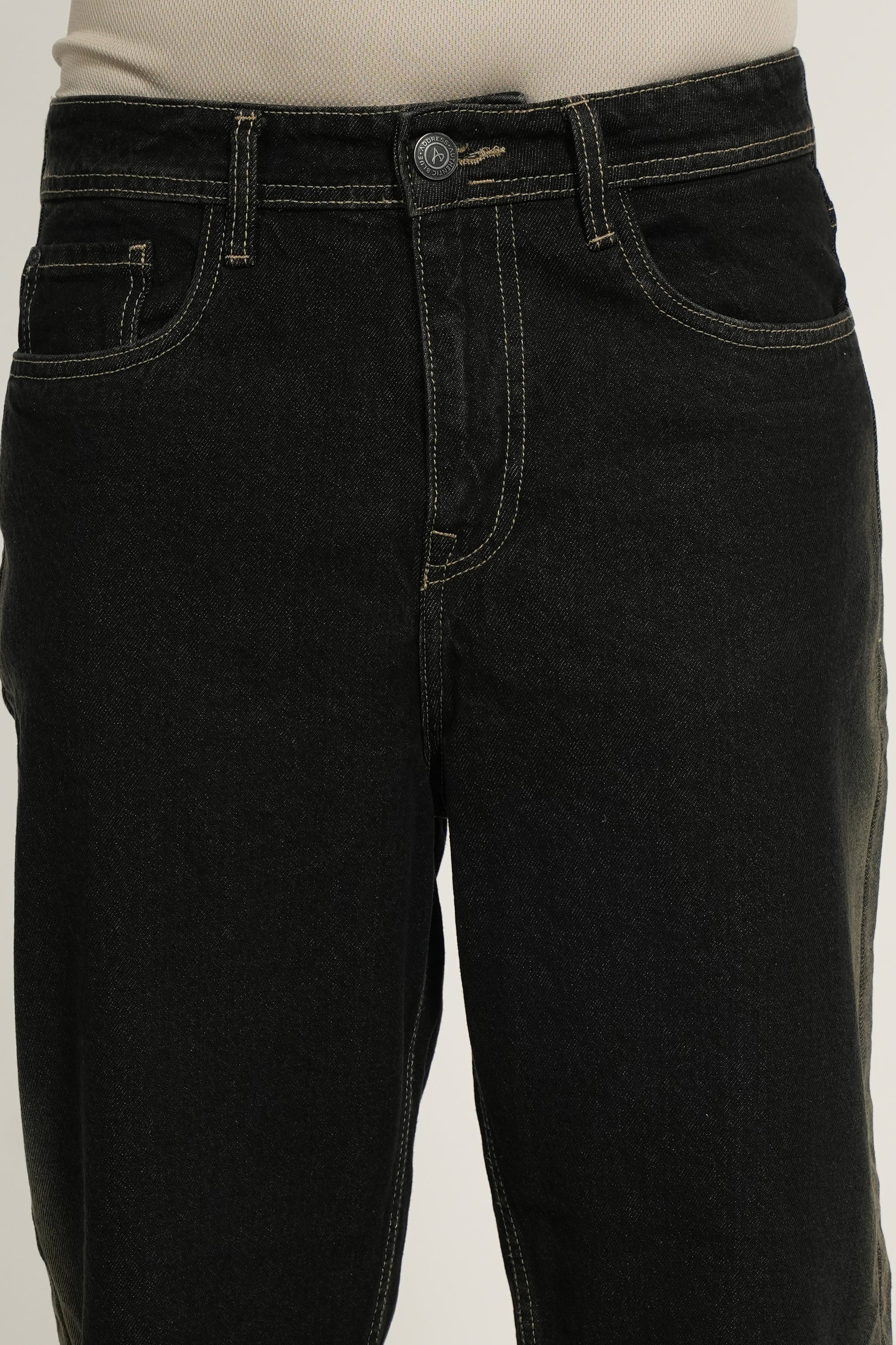 Dark Straight Fit Denim Pants