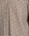 Brown Small Check Relaxed Fit Full Sleeve Shirt