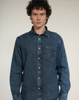 Dark Blue Denim Relaxed Fit Full Sleeve Shirt