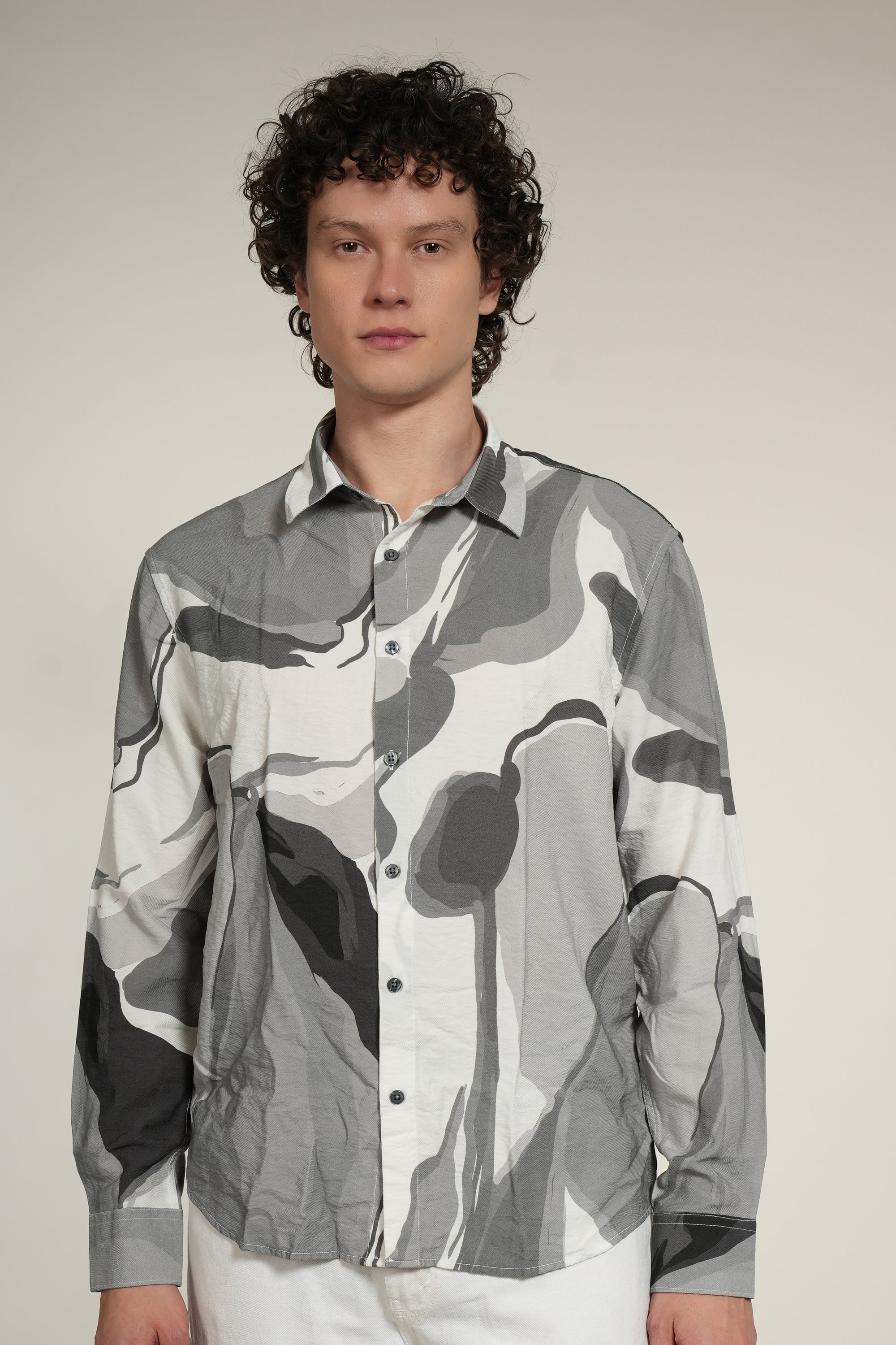 Printed Relaxed Fit Full Sleeve Shirt