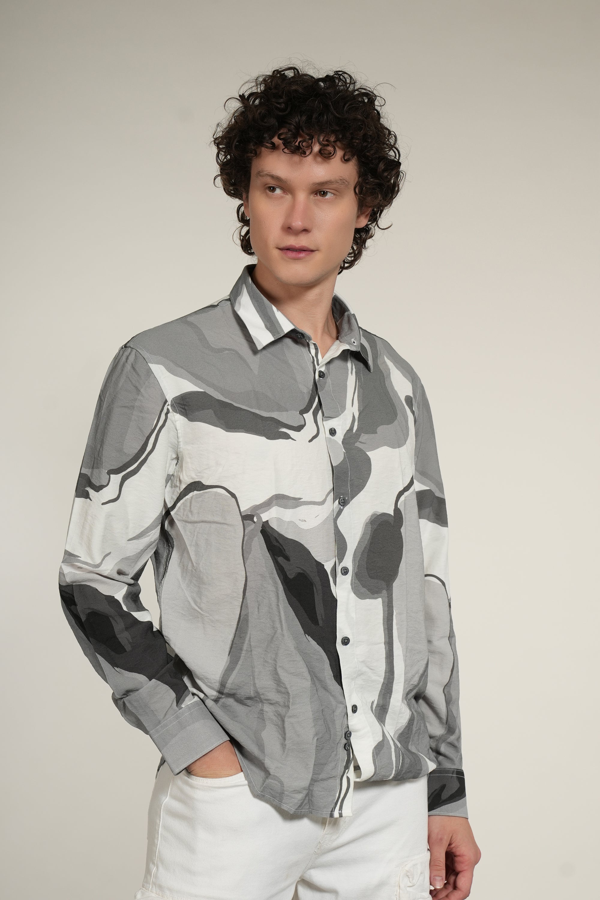 Printed Relaxed Fit Full Sleeve Shirt