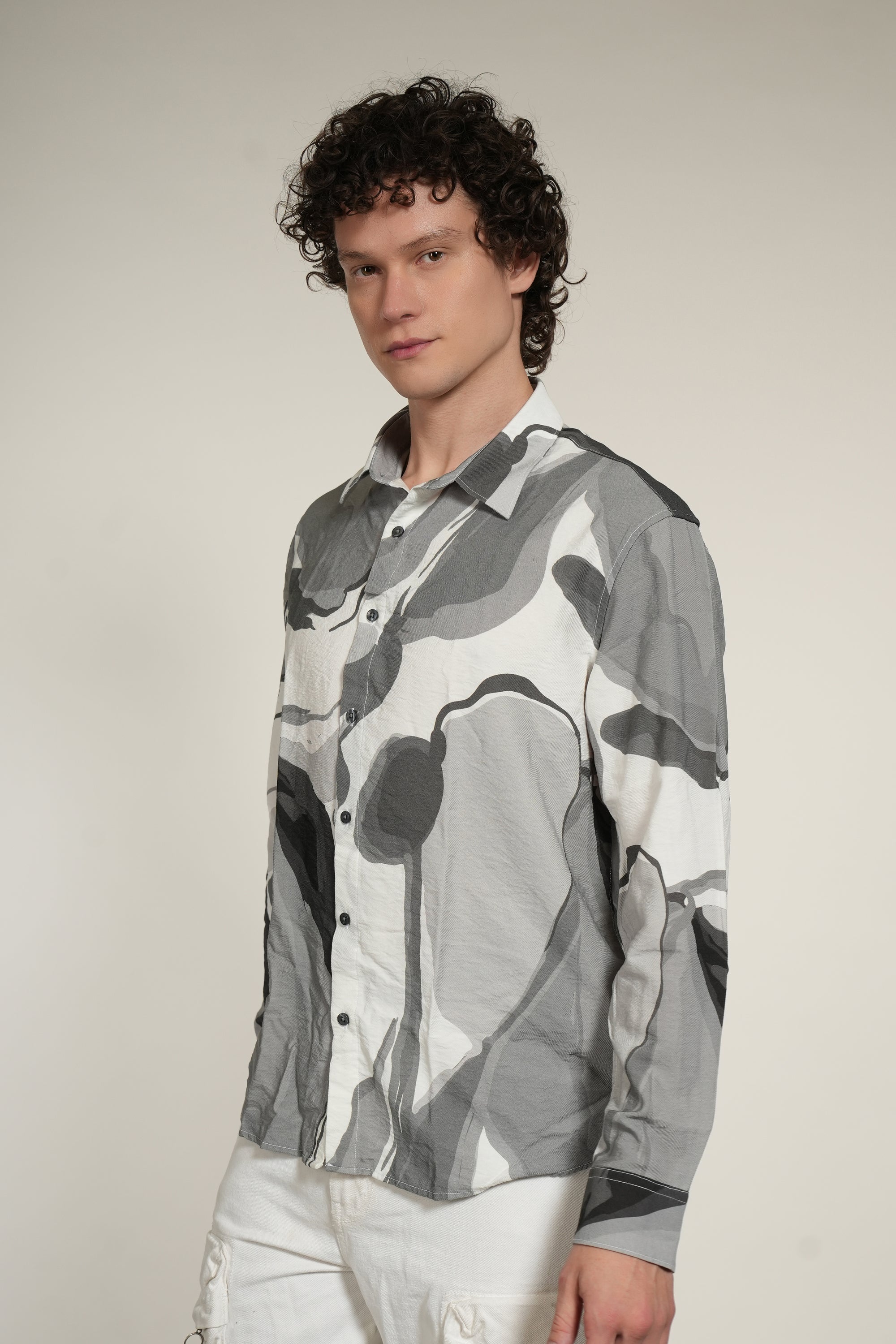 Printed Relaxed Fit Full Sleeve Shirt