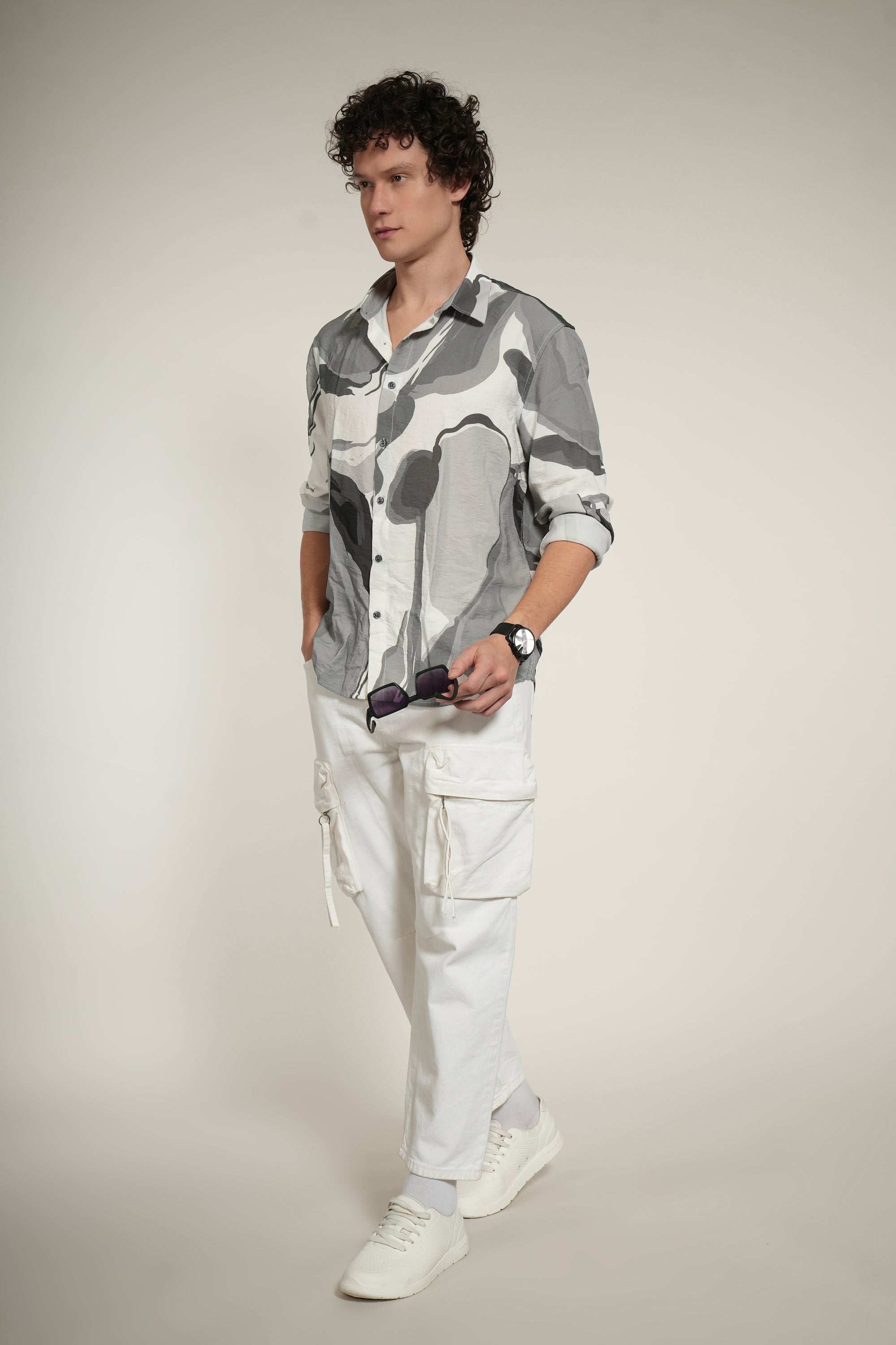 Printed Relaxed Fit Full Sleeve Shirt