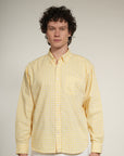 Check Yellow Relaxed Fit Full Sleeve Shirt