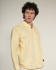 Check Yellow Relaxed Fit Full Sleeve Shirt