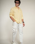 Check Yellow Relaxed Fit Full Sleeve Shirt