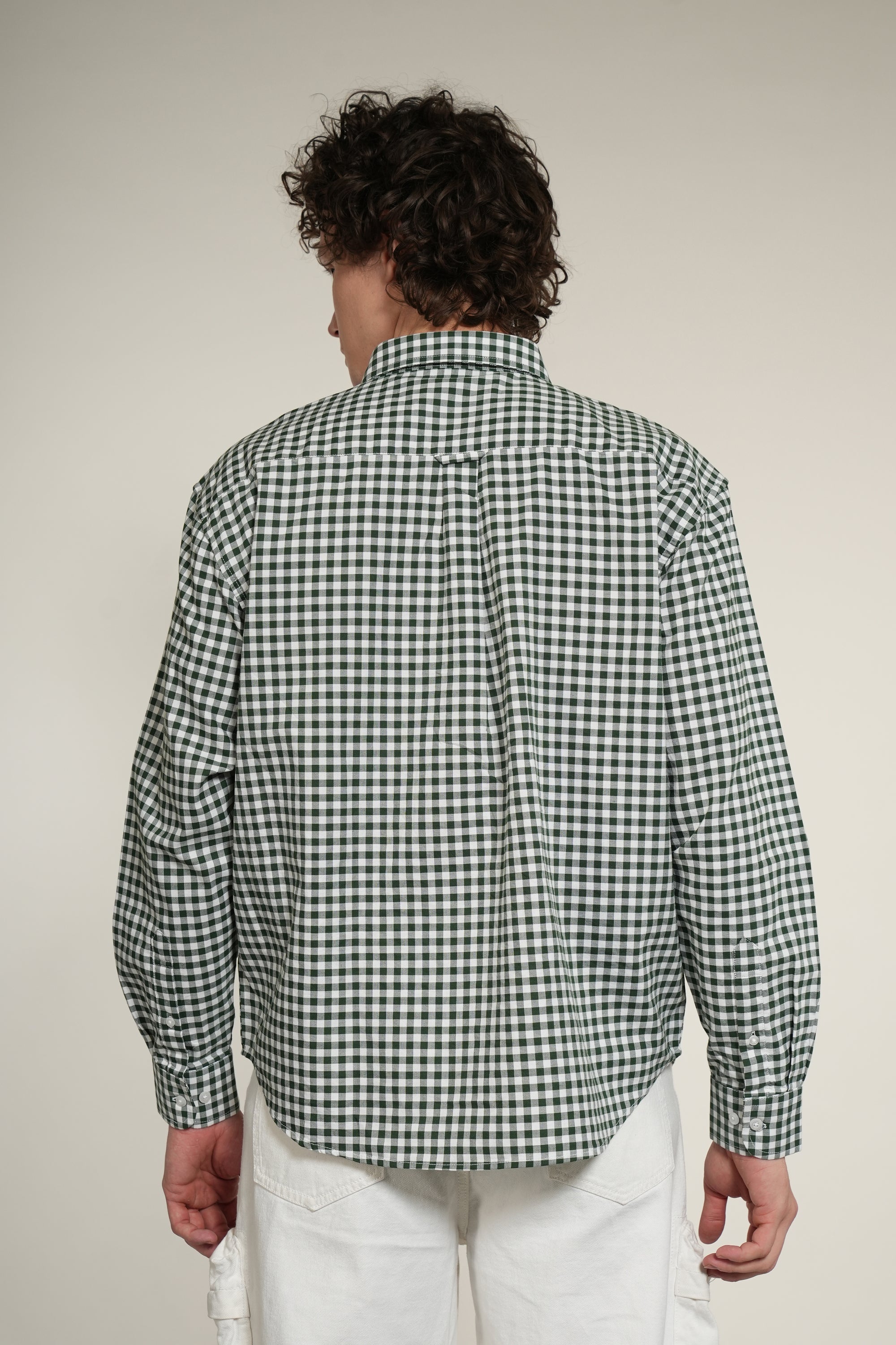 Green Check Relaxed Fit Full Sleeve Shirt
