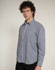 Blue Check Relaxed Fit Full Sleeve Shirt