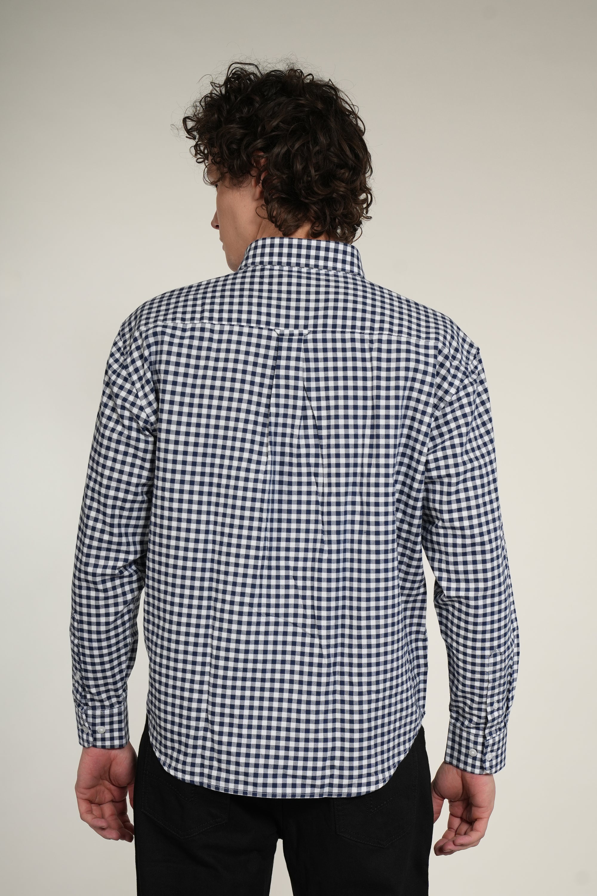 Blue Check Relaxed Fit Full Sleeve Shirt