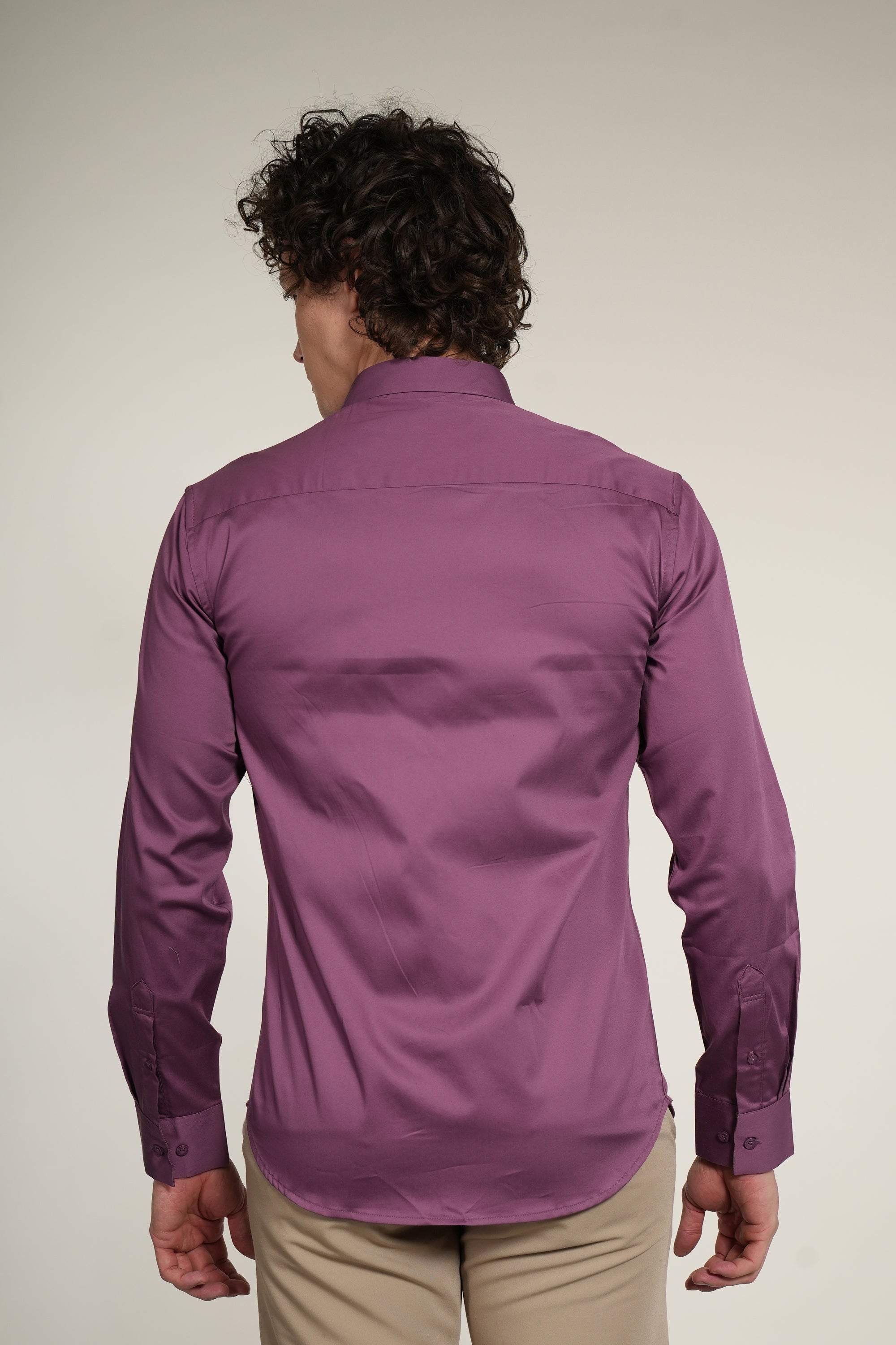 LYCRA Purple Slim Fit Full Sleeve Shirt