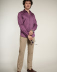 LYCRA Purple Slim Fit Full Sleeve Shirt