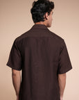 Overhanging Brown Cotton Shirt