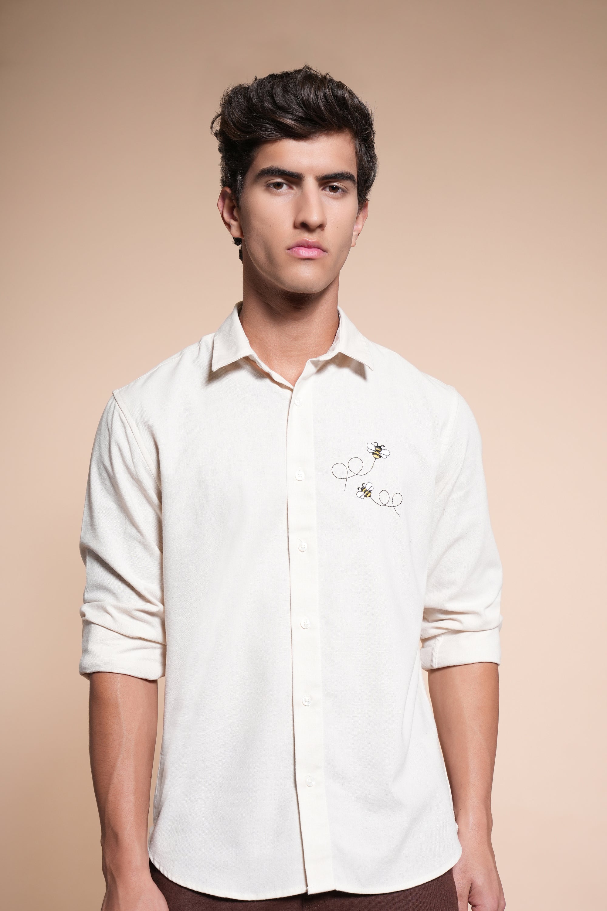 Honey Bee Embroidery Relaxed Fit Shirt