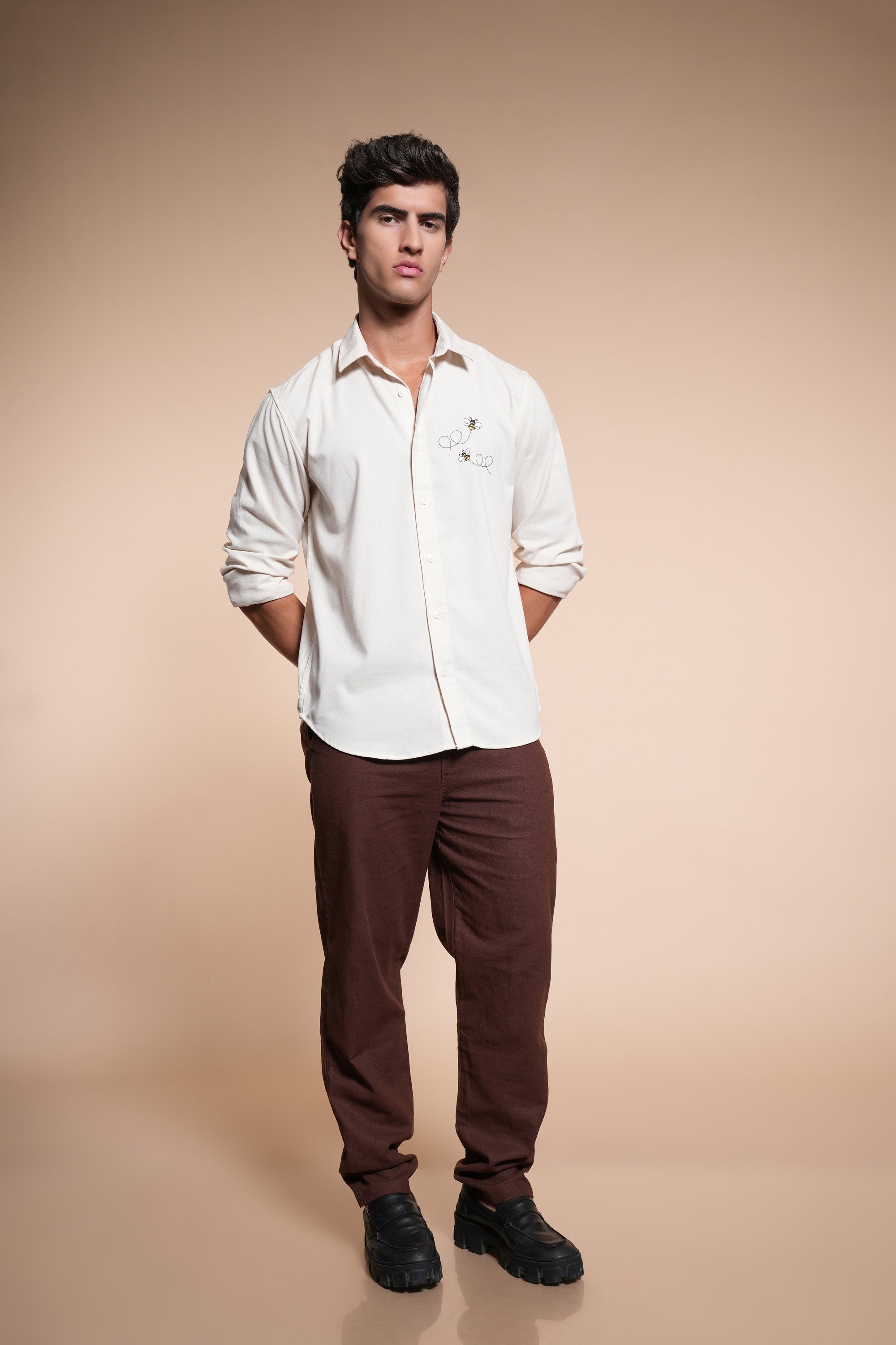 Honey Bee Embroidery Relaxed Fit Shirt