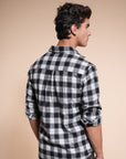Flannel Relaxed Fit Black Check Shirt