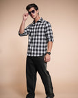 Flannel Relaxed Fit Black Check Shirt