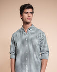 Green Check Relaxed Fit Full Sleeve Shirt