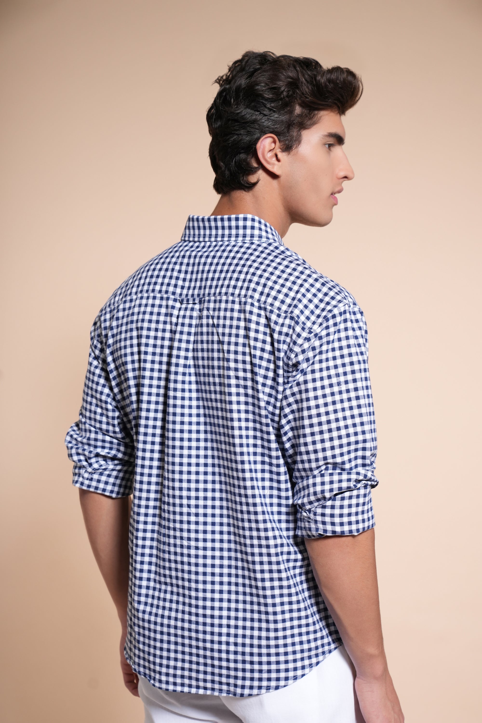 Blue Check Relaxed Fit Full Sleeve Shirt