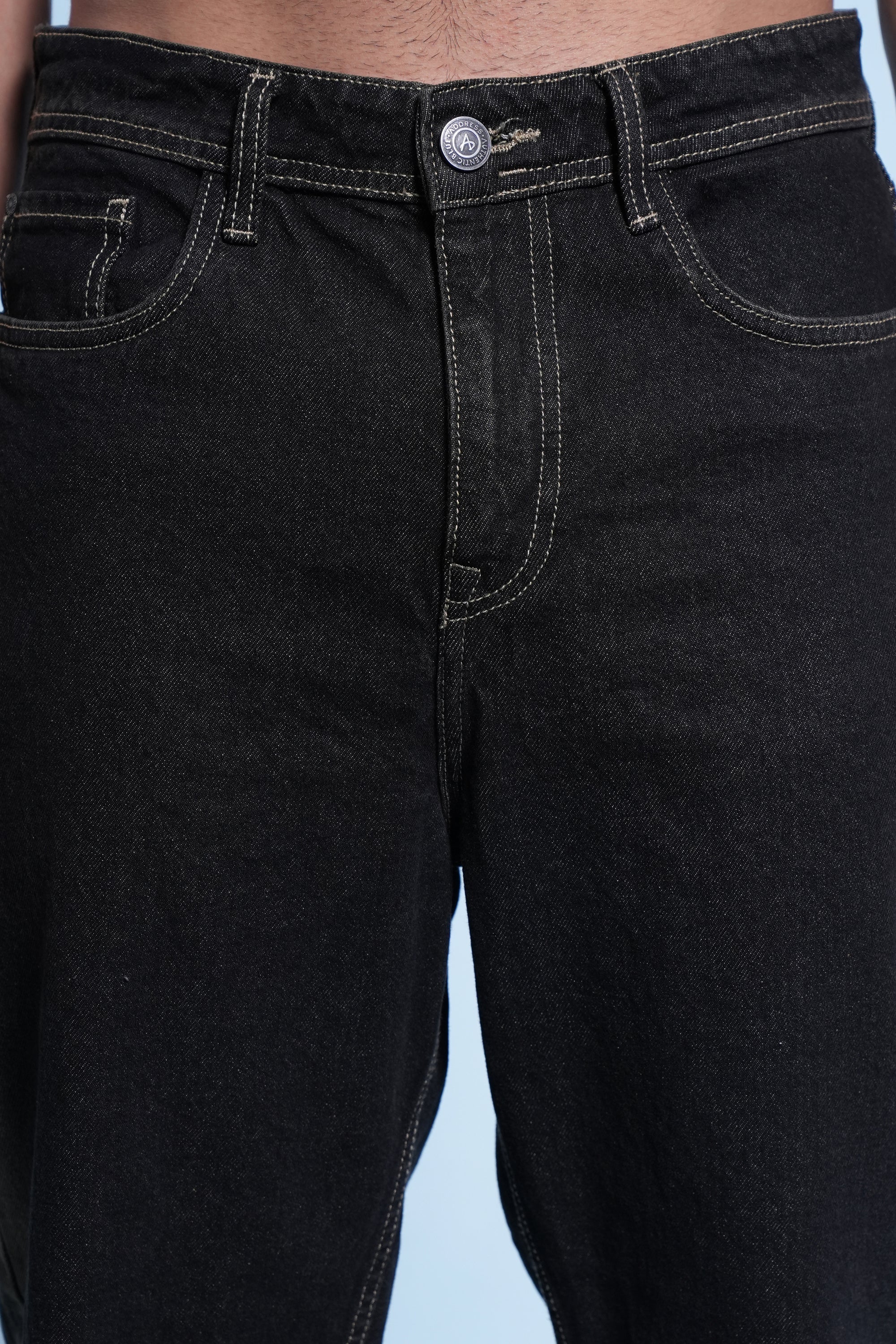 Dark Straight Fit Denim Pants