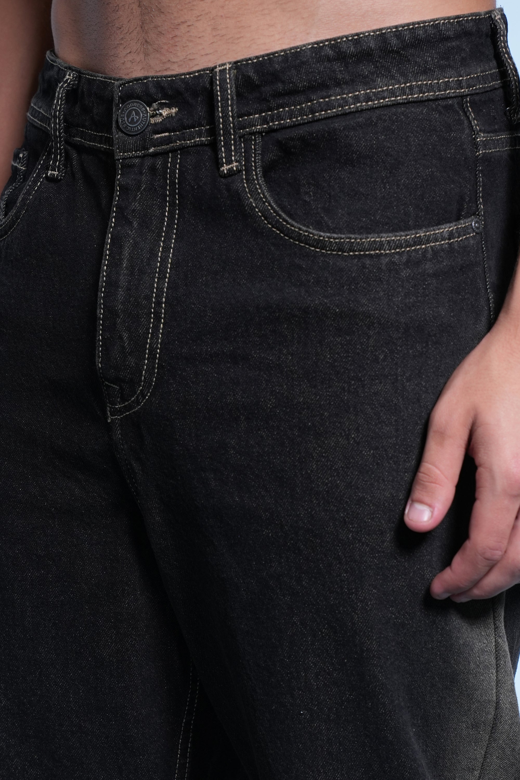 Dark Straight Fit Denim Pants