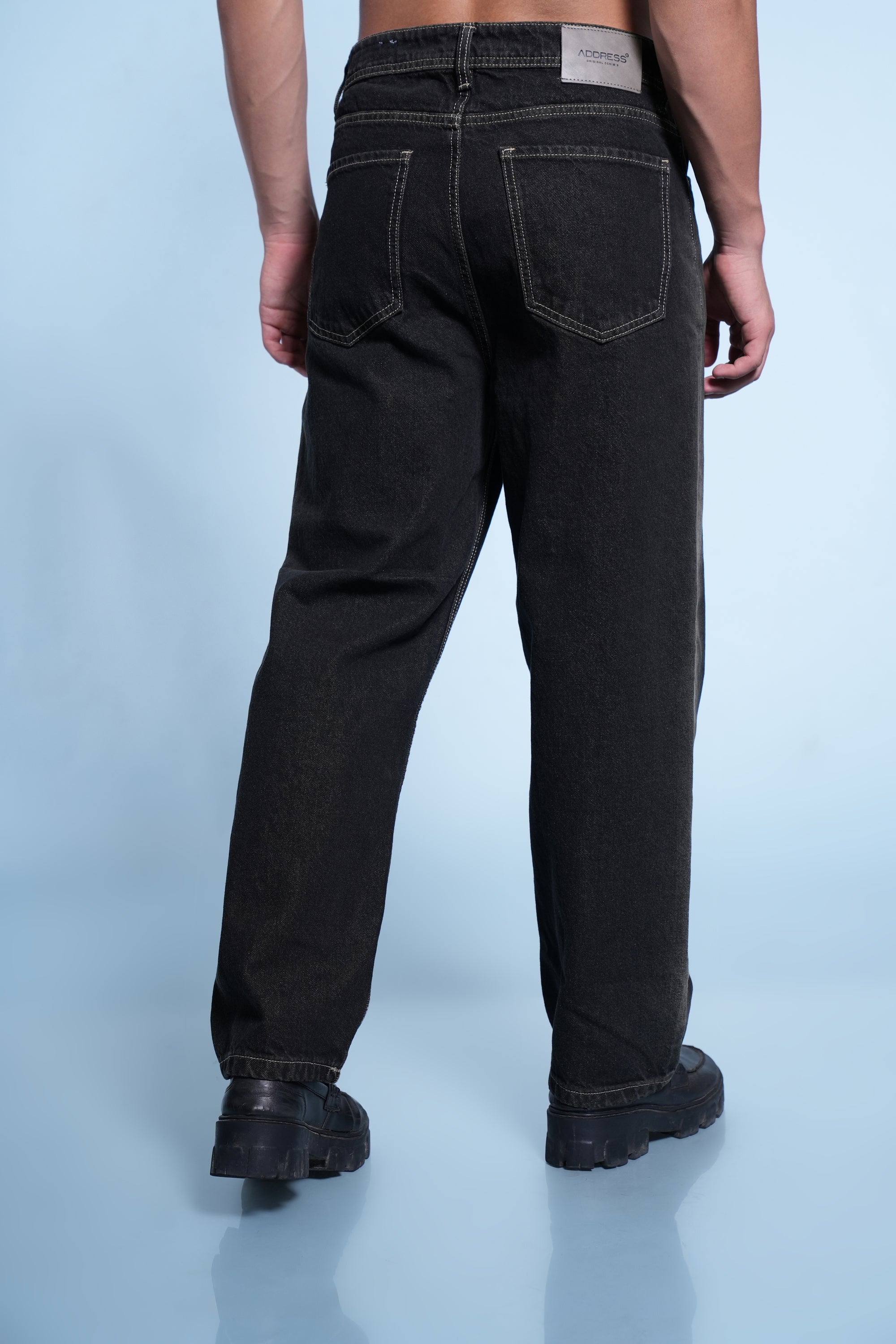 Dark Straight Fit Denim Pants