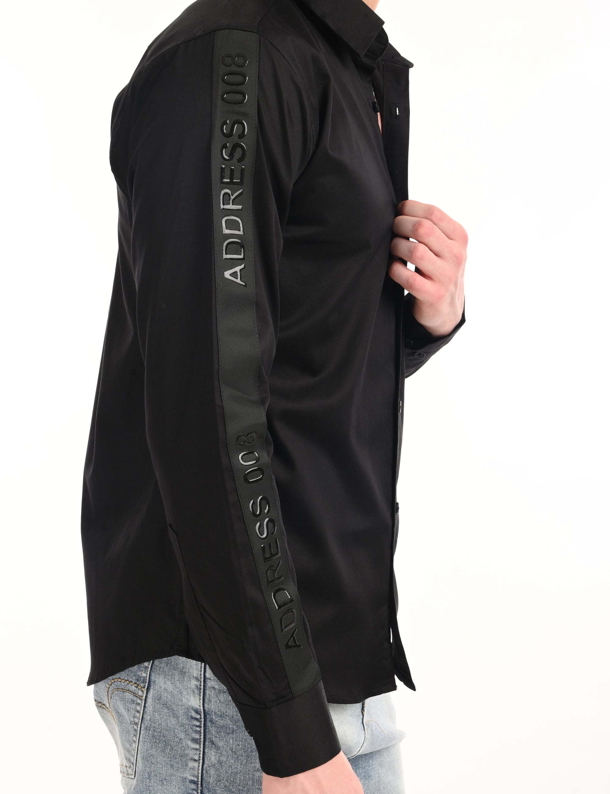 Full Sleeve Slim Fit Black Solid Shirt