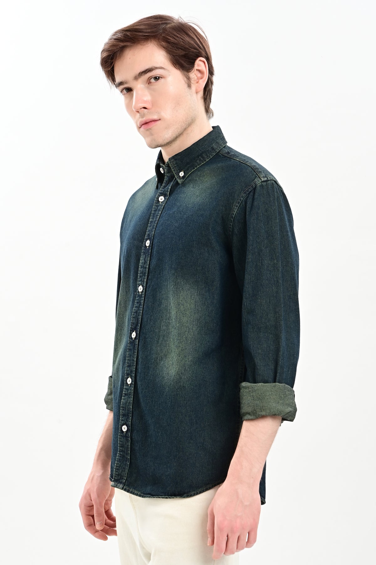 Vintage Blue Denim Relaxed Fit Shirt