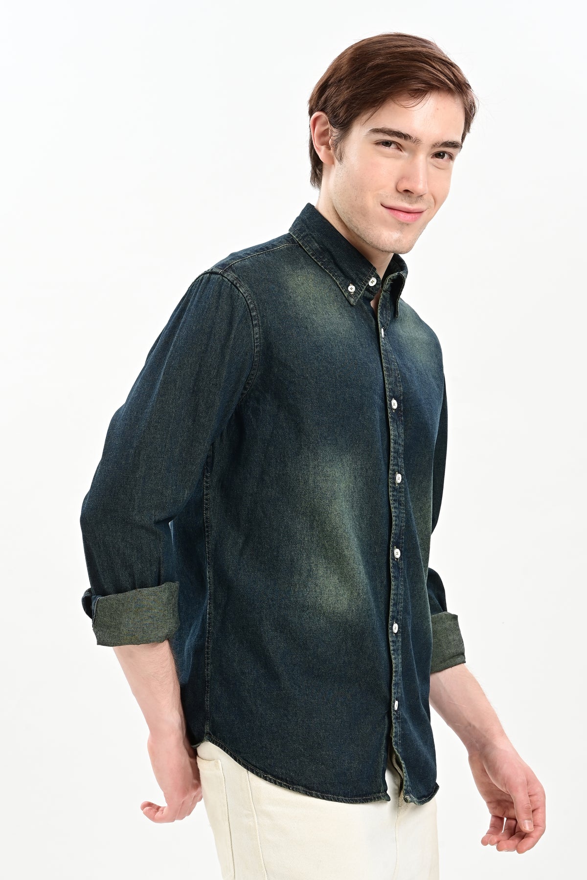Vintage Blue Denim Relaxed Fit Shirt