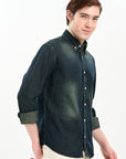 Vintage Blue Denim Relaxed Fit Shirt