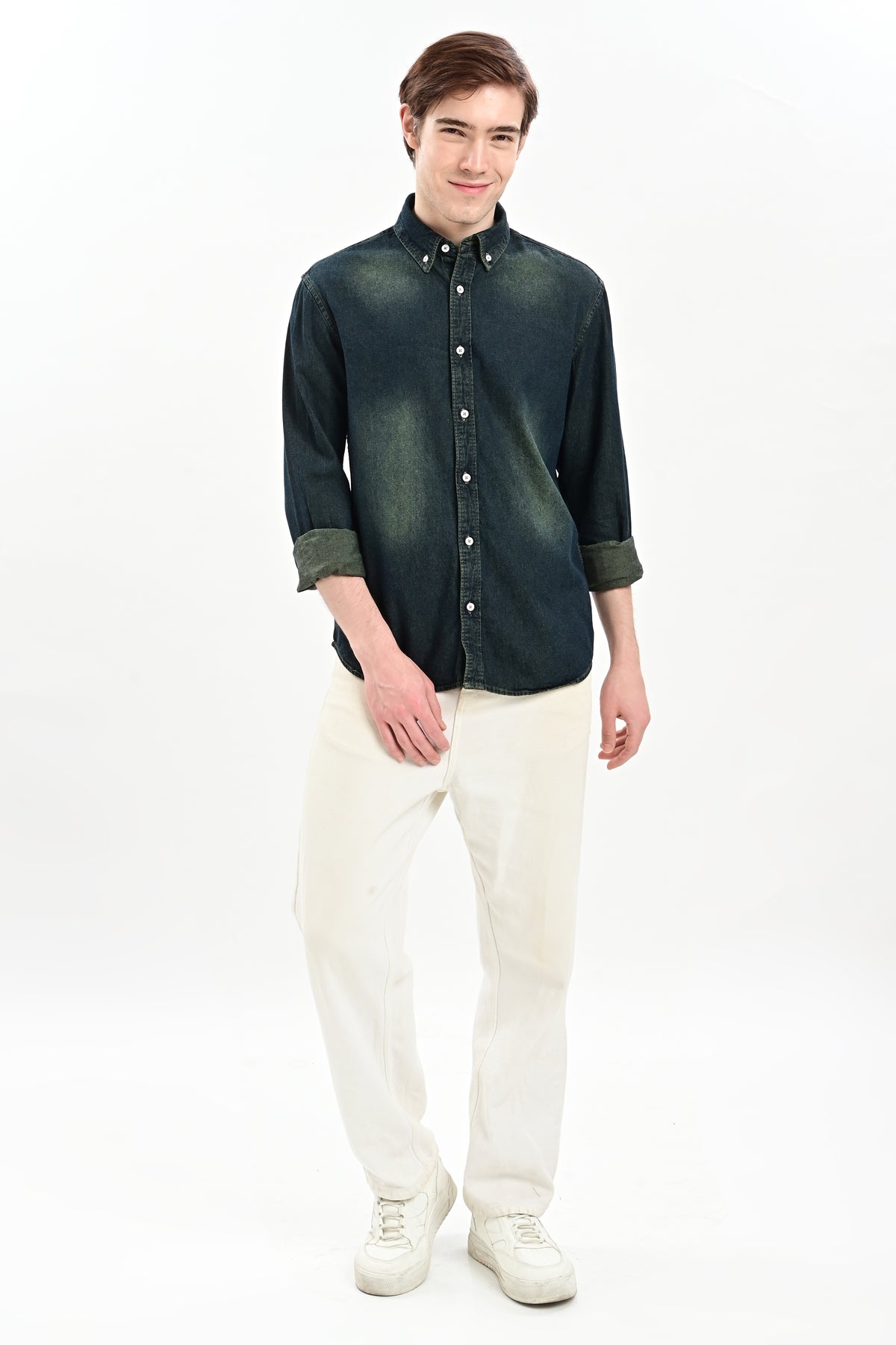 Vintage Blue Denim Relaxed Fit Shirt