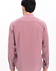 Onion Pink Tapered Fit Mandarin Collar Shirt
