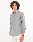 Oxford Gray Slim Fit Full Sleeve Shirt