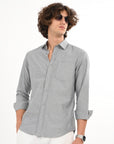 Oxford Gray Slim Fit Full Sleeve Shirt